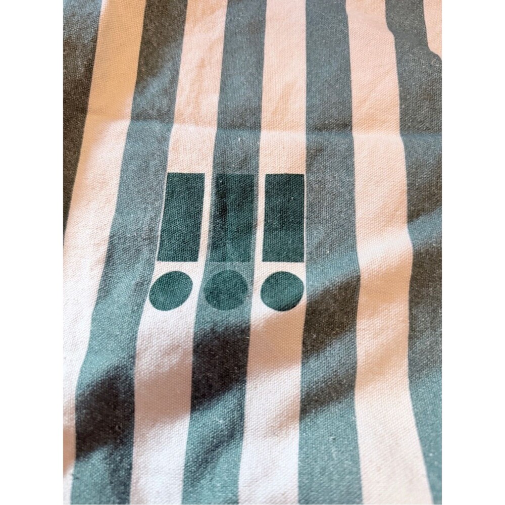 Daily Drills Green and Cream Striped Canvas Tote - Picture 4 of 5